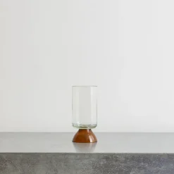 Verre à pied - Transparent & Marron