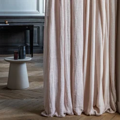 Voile natté en lin lavé - Beige Rosé
